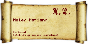Meier Mariann névjegykártya